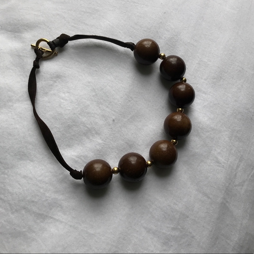 Brown and gold chunky necklace